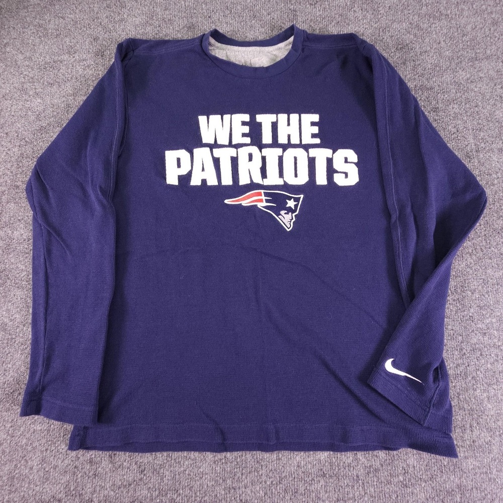 New England Patriots Shirt Mens Medium Long Sleeve Thermal NFL Football Nike